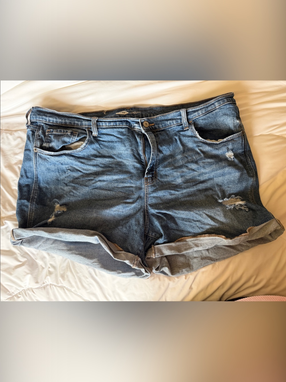 Old Navy Blue Distressed Denim Jean Shorts